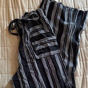 Xhilaration Black and White Striped Pants